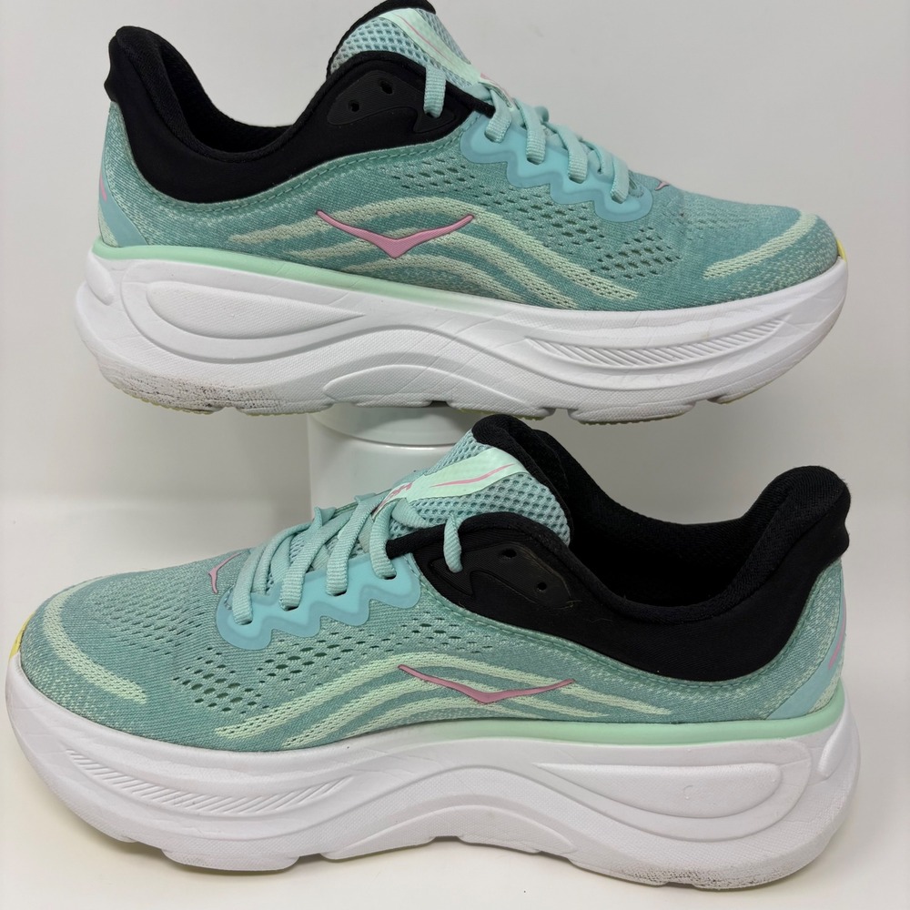 Hoka Bondi 9 Women's Size 7.5 Blue Pink White Athletic Running Shoes Sneakers - Picture 3 of 8